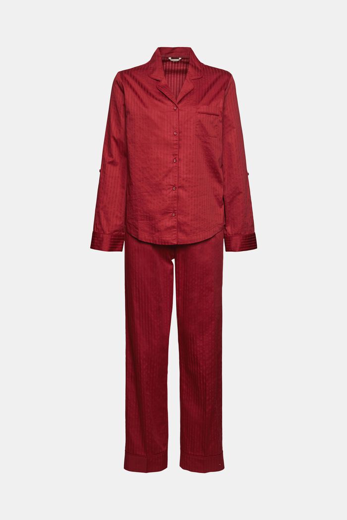 Pijama largo en 100% algodón, CHERRY RED, detail image number 6