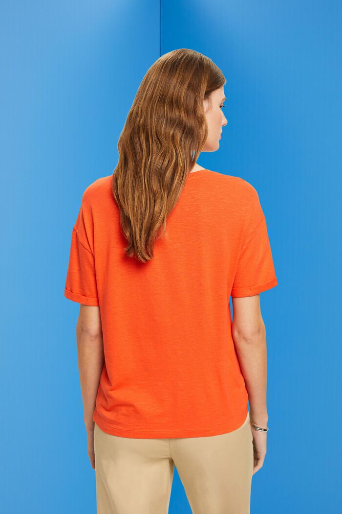Camiseta con detalle cruzado, ORANGE RED, detail image number 3