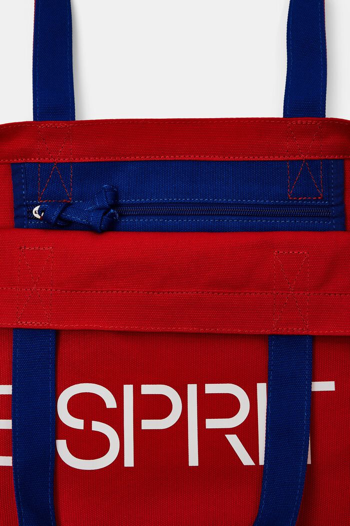 Bolso de mano de lona con logotipo, DARK RED, detail image number 3