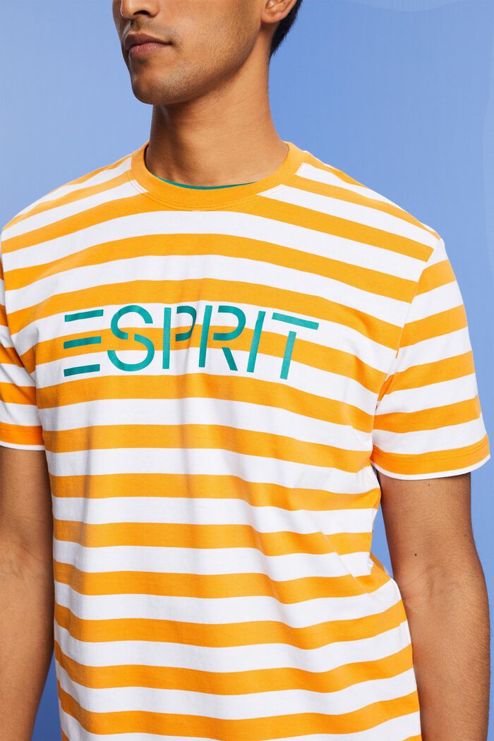 Camiseta de algodón a rayas, ORANGE, detail image number 2