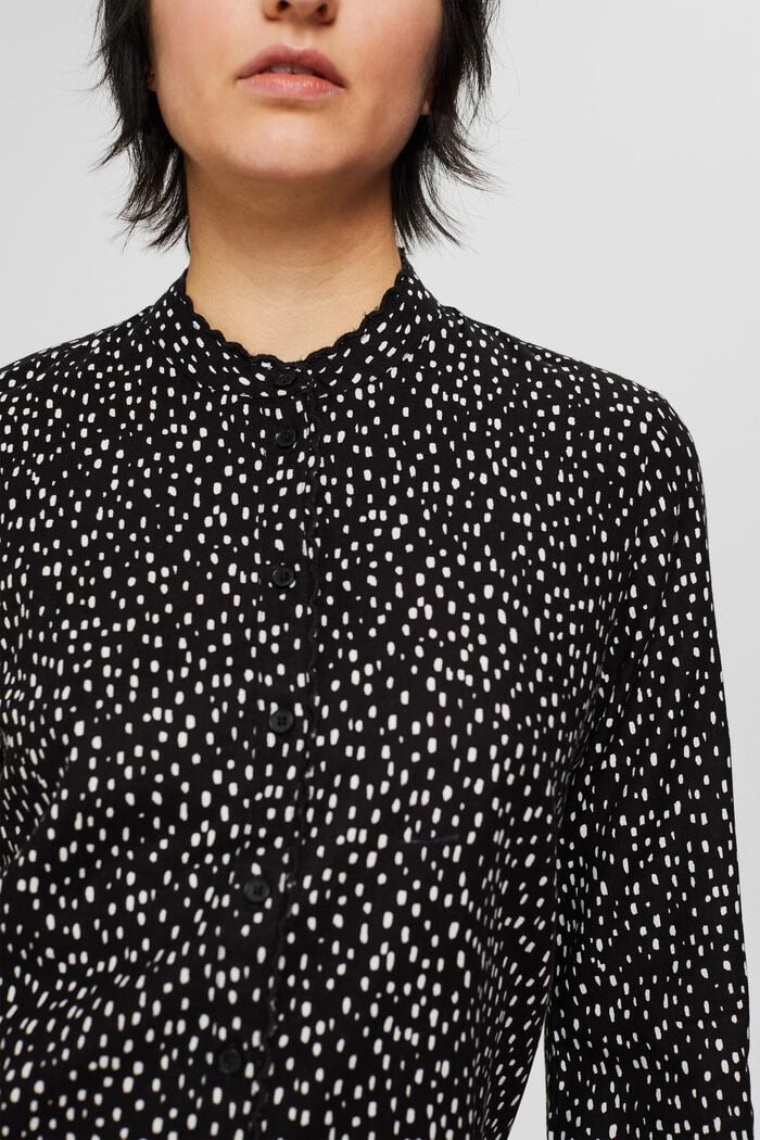 Blusa estampada con bordado, BLACK, detail image number 2