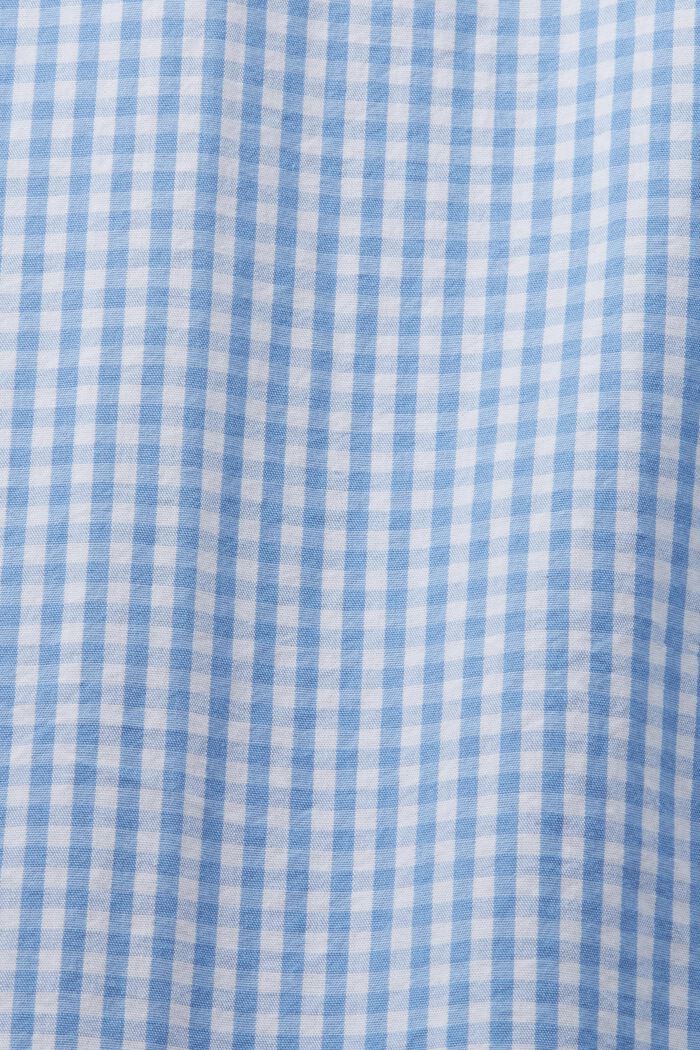 Camisa de cuadros vichy con cuello abotonado, 100% algodón, BRIGHT BLUE, detail image number 4