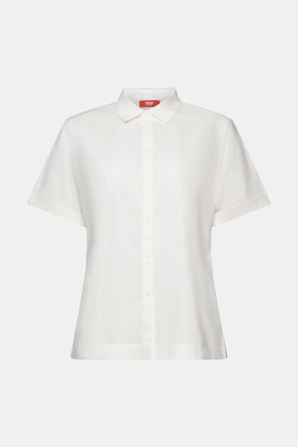 Camisa de popelina de algodón con manga corta