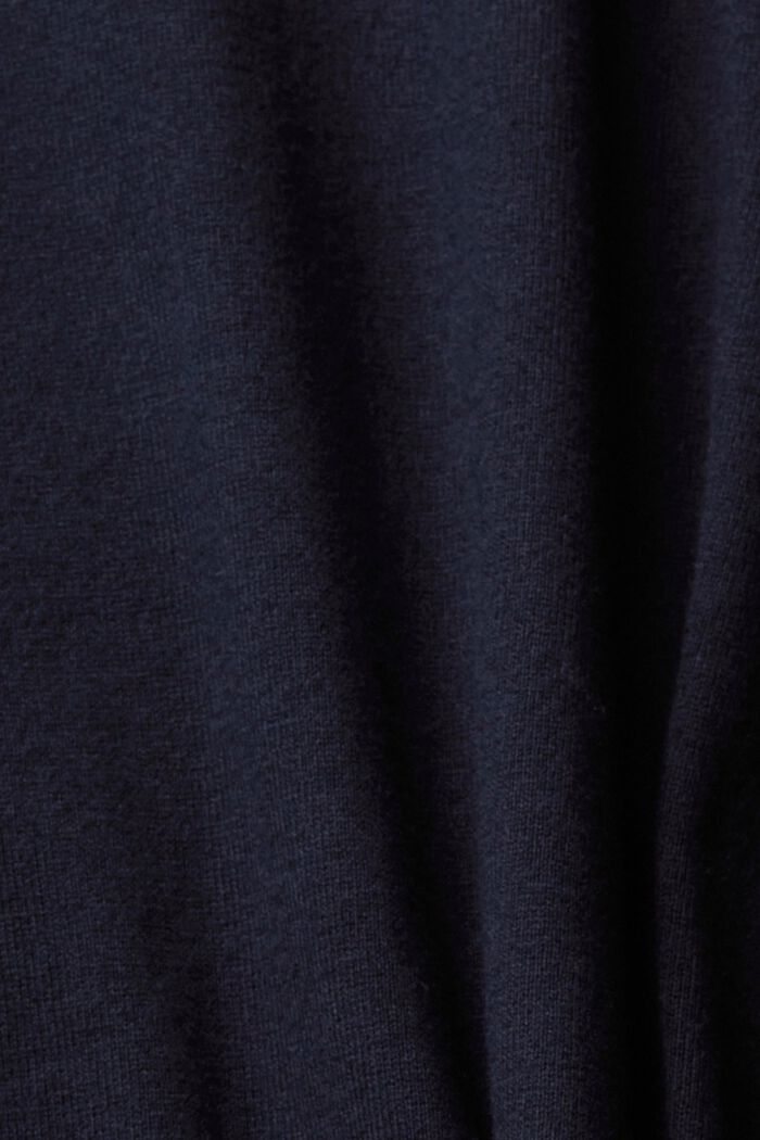 Jersey de punto con cuello redondo y cachemir, NAVY, detail image number 1