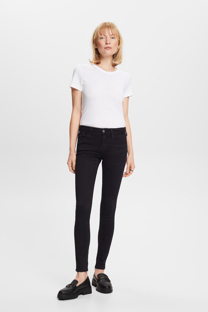 Jeans mid-rise skinny, BLACK DARK WASHED, detail image number 0