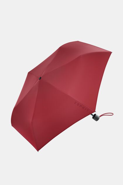 Paraguas de bolsillo rojo con logotipo estampado