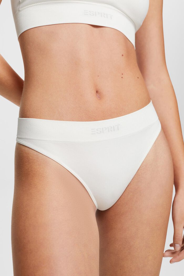 Tanga sin costuras con logotipo, OFF WHITE, detail image number 2
