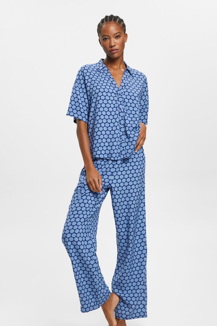 Pijama con estampado de lunares, DARK BLUE, detail image number 0