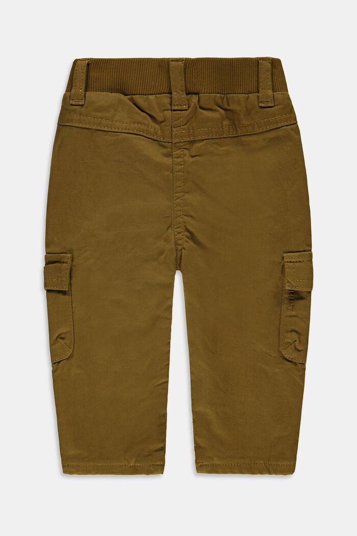 Pantalones cargo con cintura elástica, en algodón, RUST BROWN, detail image number 1