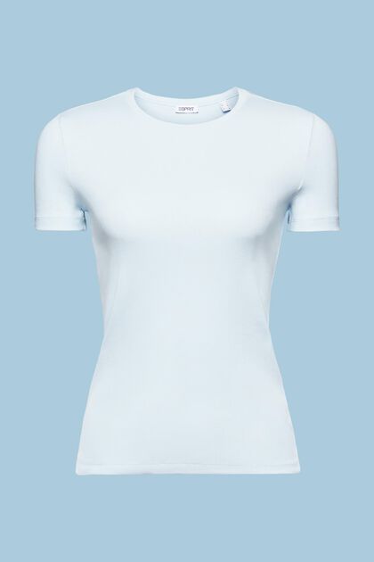 Camiseta de cuello ceñido en jersey de algodón