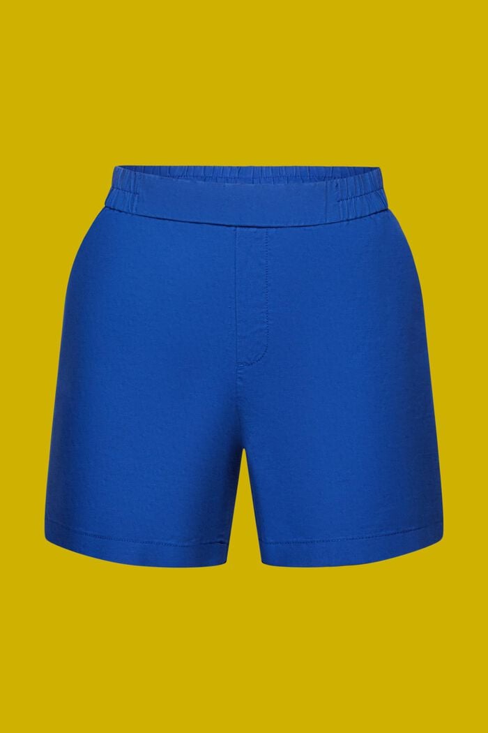Pantalones cortos sin cierre, mezcla de lino y algodón, INK, detail image number 6