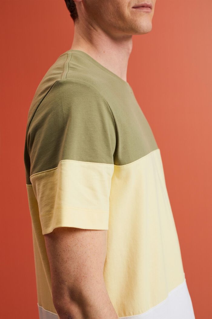 Camiseta con bloques de colores, 100% algodón, LIGHT KHAKI, detail image number 2