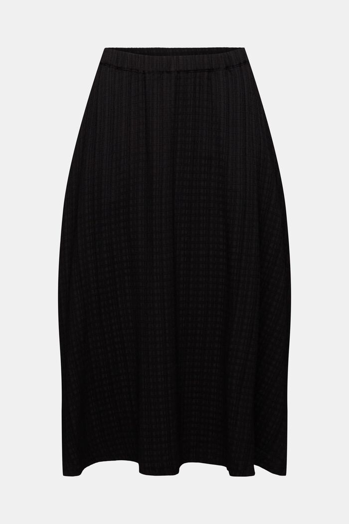 Falda midi con acabado arrugado, BLACK, detail image number 6