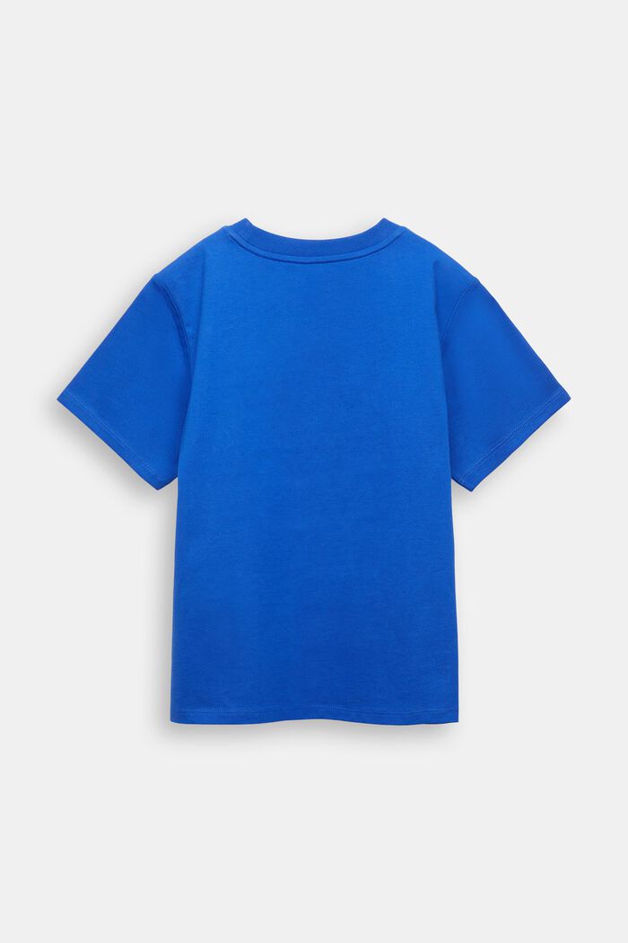 Camiseta en tejido jersey de algodón con diseño geométrico, BRIGHT BLUE, detail image number 3
