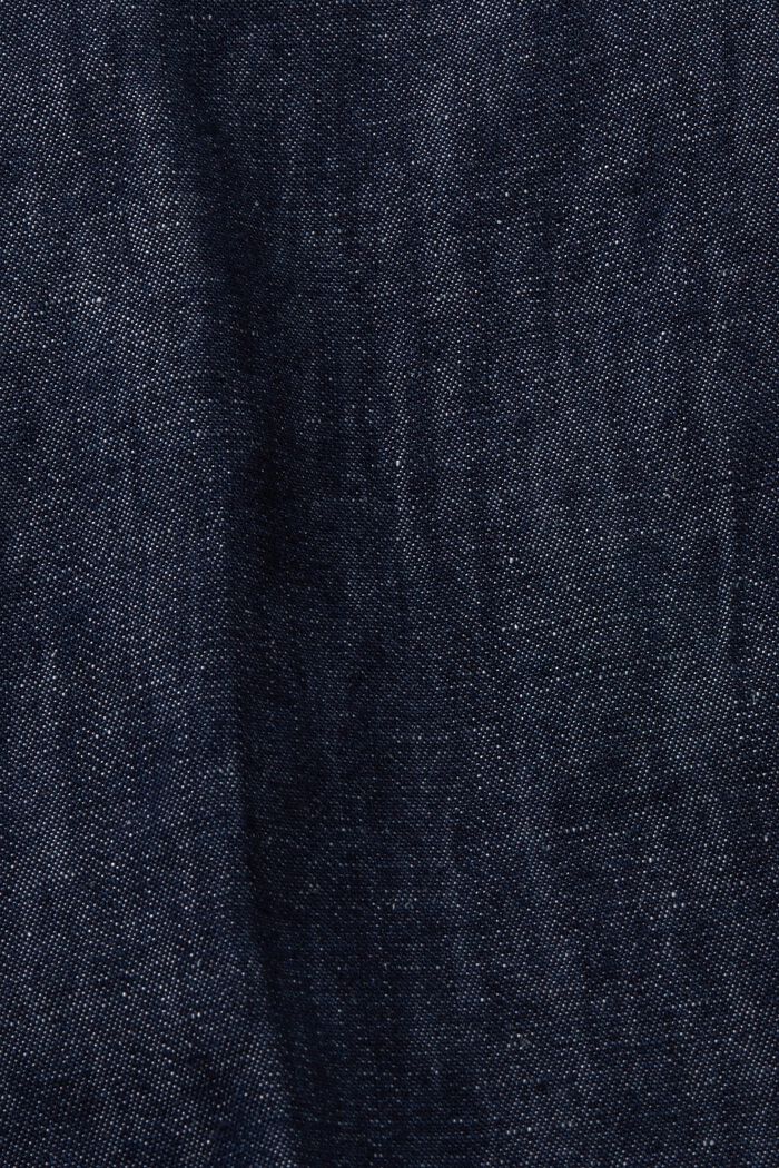 Pantalones chinos cortos de lino de algodón, BLUE BLACK, detail image number 8