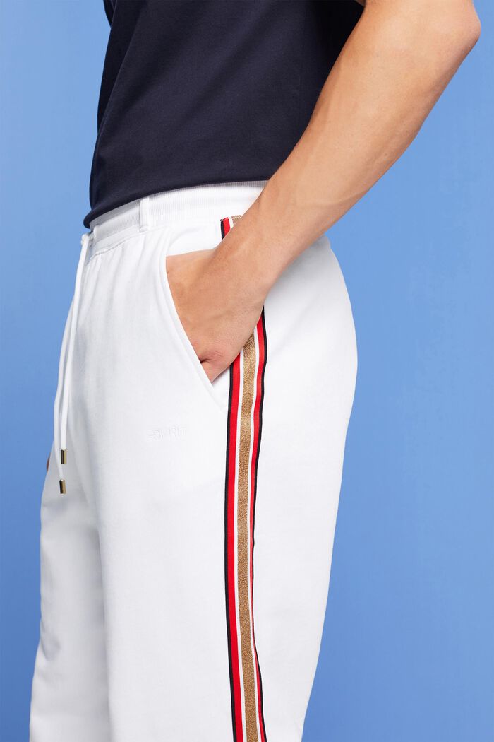 Pantalón deportivo de algodón a rayas, WHITE, detail image number 2