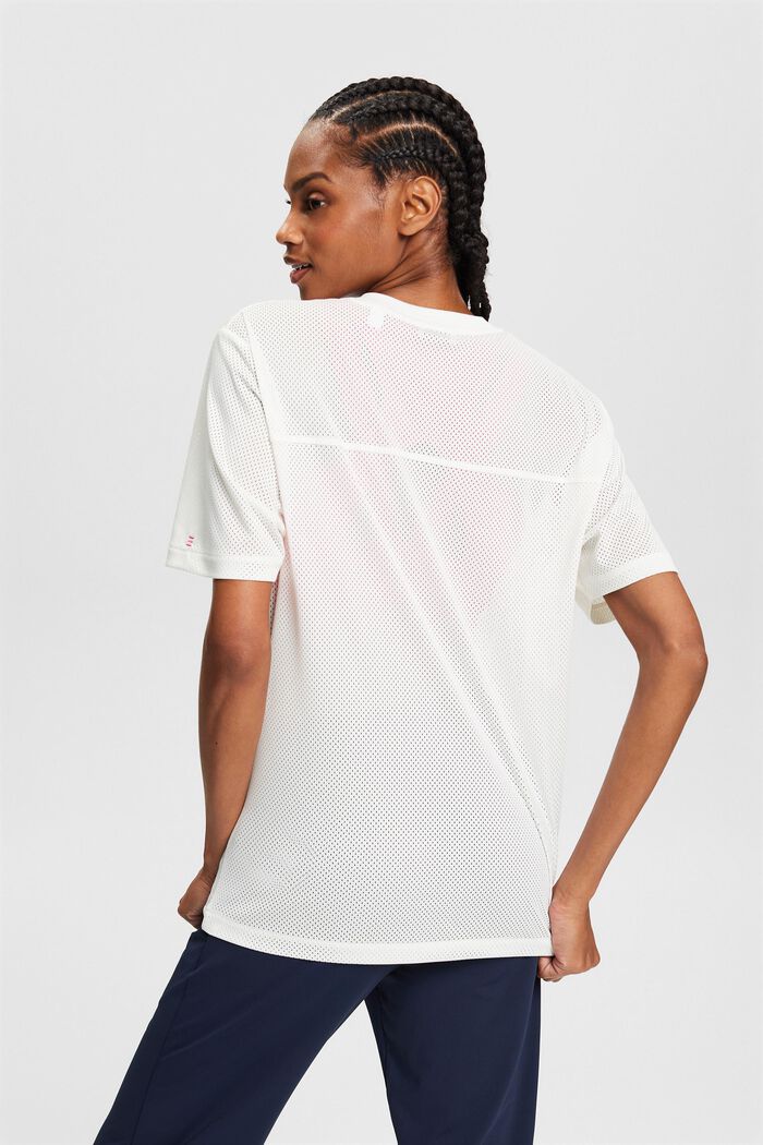 Camiseta de punto abierto con cuello en pico, OFF WHITE, detail image number 3