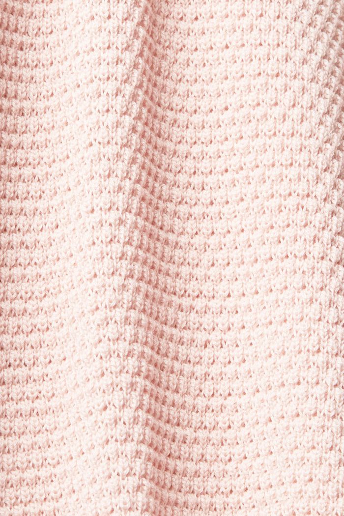 Jersey con cuello alto de textura, mezcla de algodón, NUDE, detail image number 5
