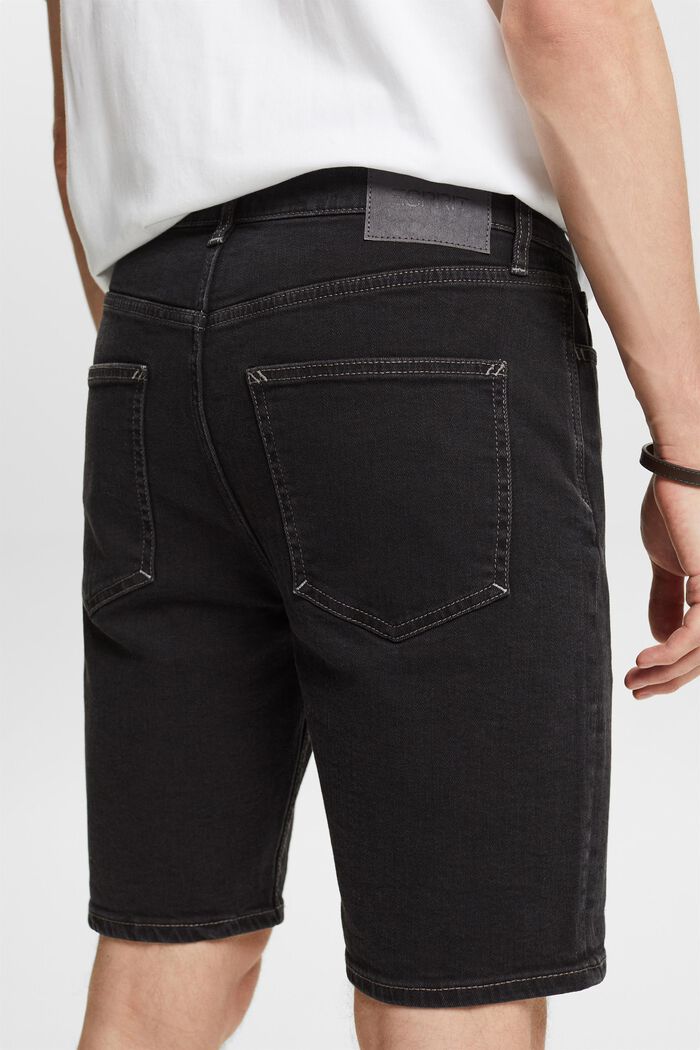 Jeans cortos rectos, BLACK DARK WASHED, detail image number 3