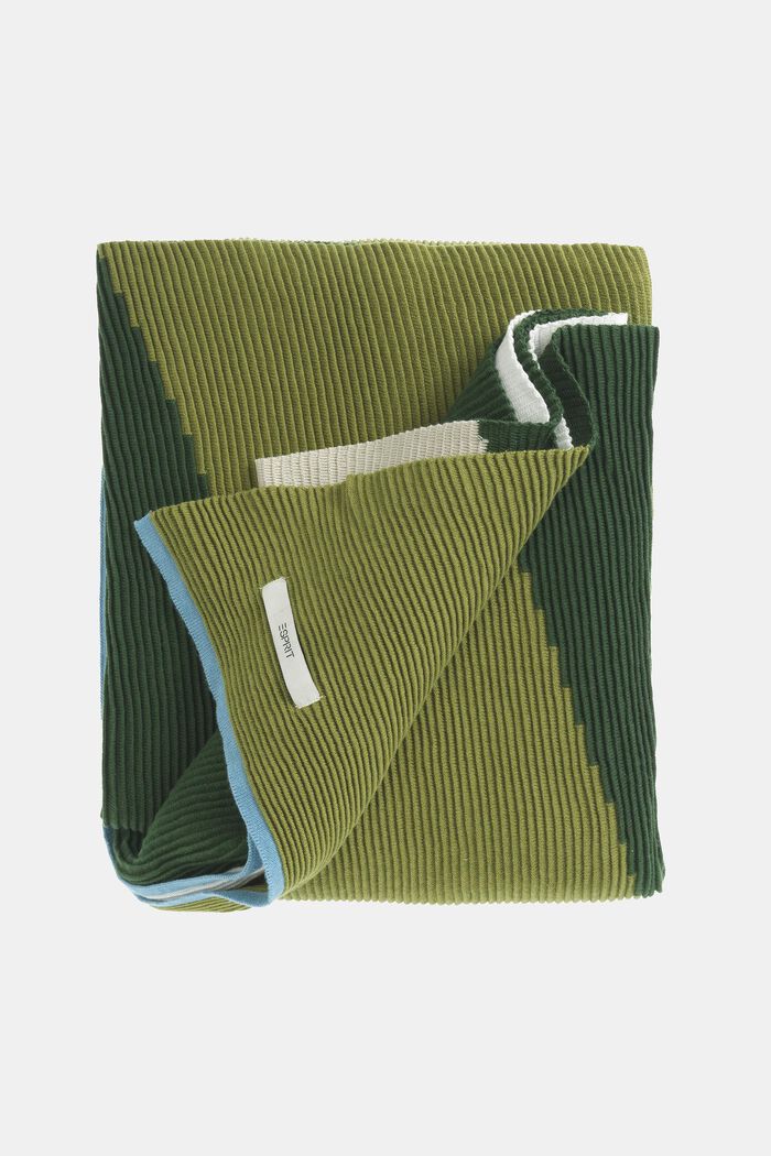 Manta de punto con textura, 100 % algodón, GREEN, detail image number 2