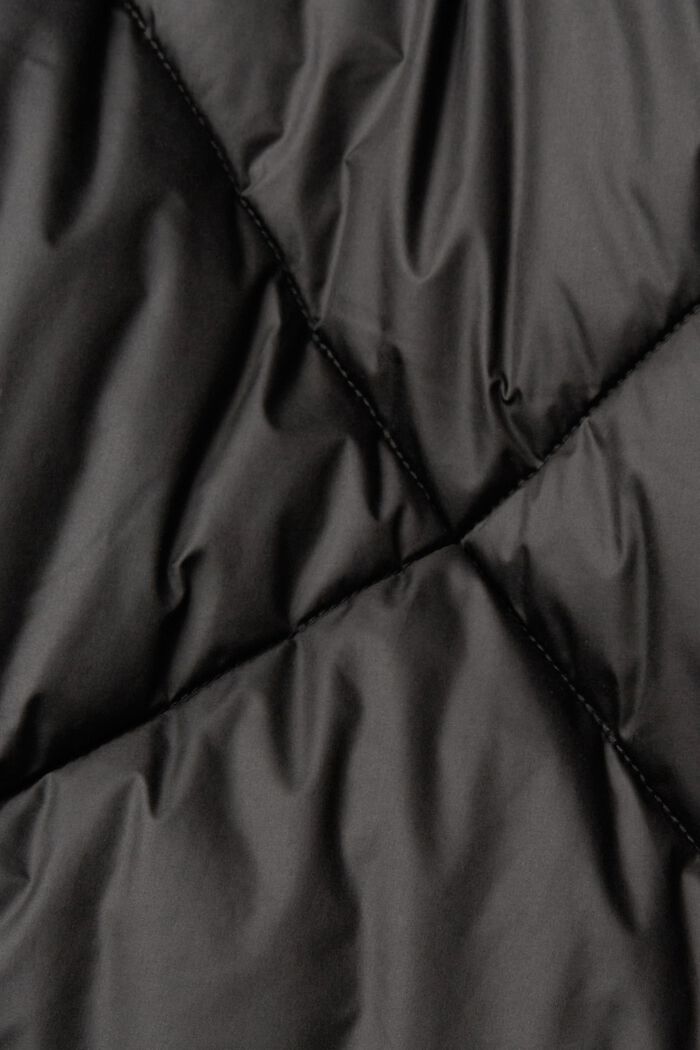 Abrigo largo con acolchado de rombos, BLACK, detail image number 4
