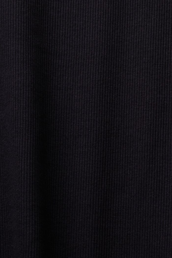 Camiseta de canalé con cuello redondo, BLACK, detail image number 5