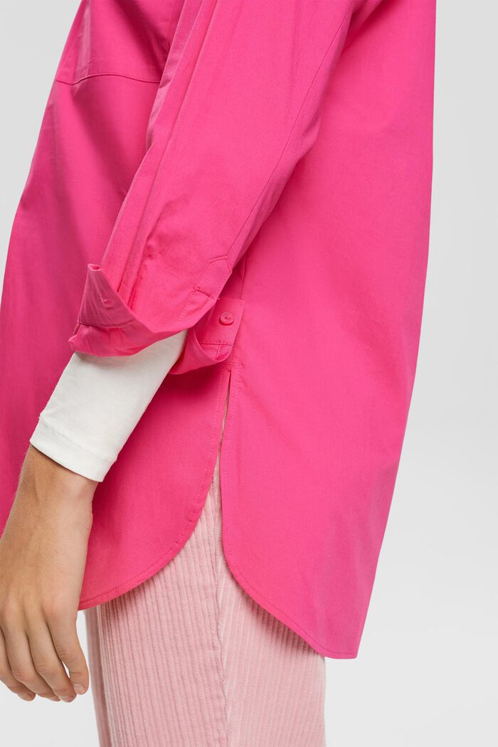 Blusa de algodón con bolsillo, PINK FUCHSIA, detail image number 4