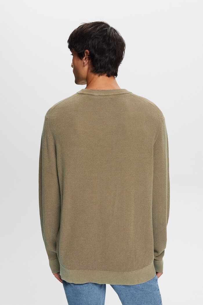 Jersey básico de cuello redondo, 100% algodón, KHAKI GREEN, detail image number 3
