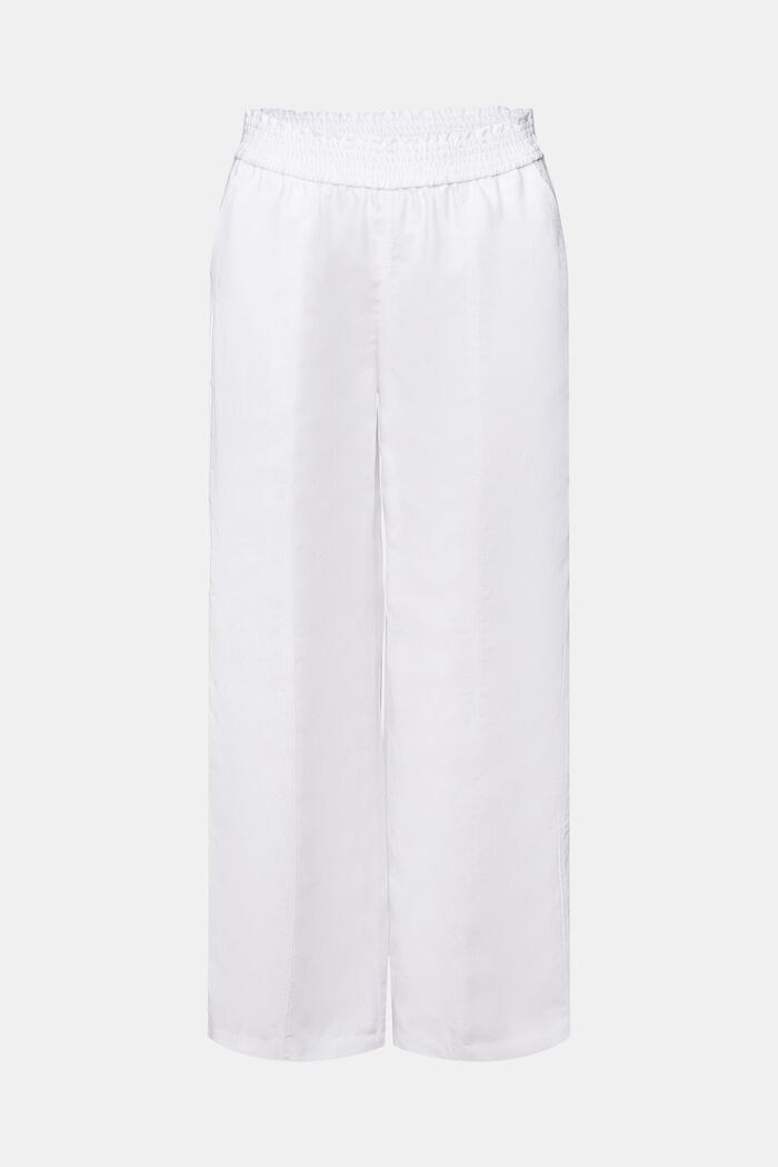 Pantalones anchos, mezcla de lino, WHITE, detail image number 7