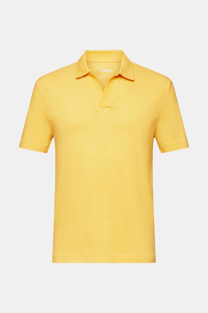 Polo de algodón y lino, SUNFLOWER YELLOW, detail image number 6