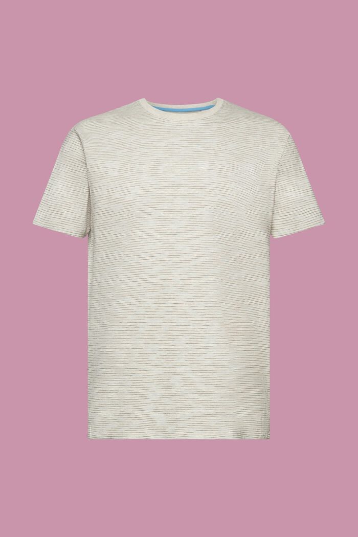 Camiseta jaspeada con rayas finas, OFF WHITE, detail image number 7