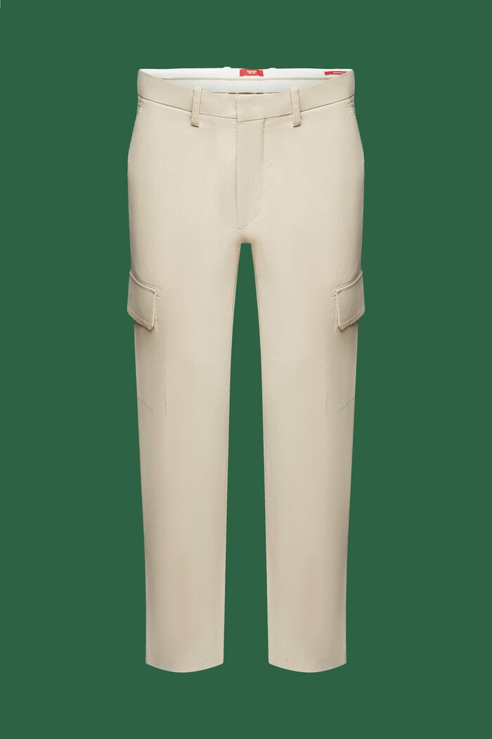 Pantalones cargo con perneras rectas, BEIGE, detail image number 7