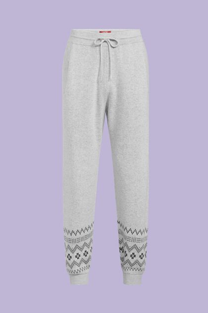 Pantalón deportivo en lana y cachemir con diseño noruego