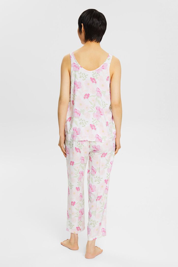 Pijama con estampado floral, LENZING™ ECOVERO™, WHITE, detail image number 2
