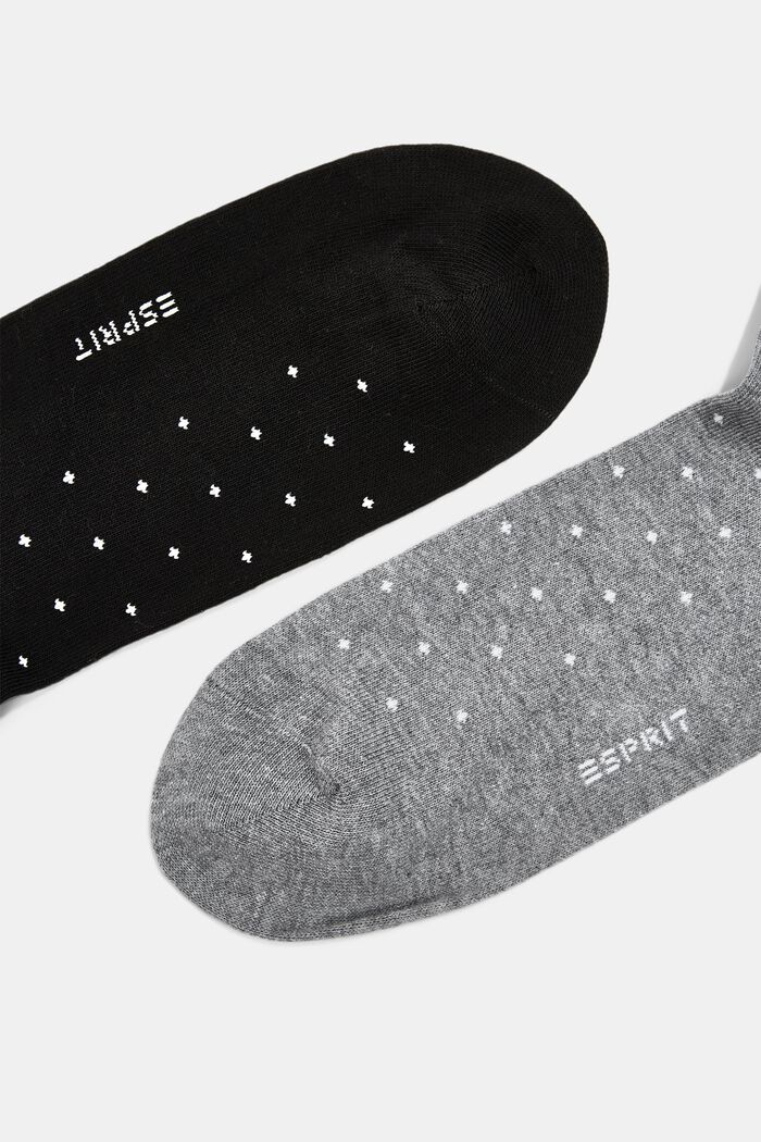 Pack de 2 pares de calcetines con estampado de puntos, de algodón ecológico, BLACK/GREY, detail image number 1