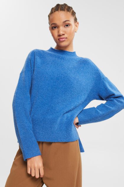 Con lana: jersey suave con cuello alto