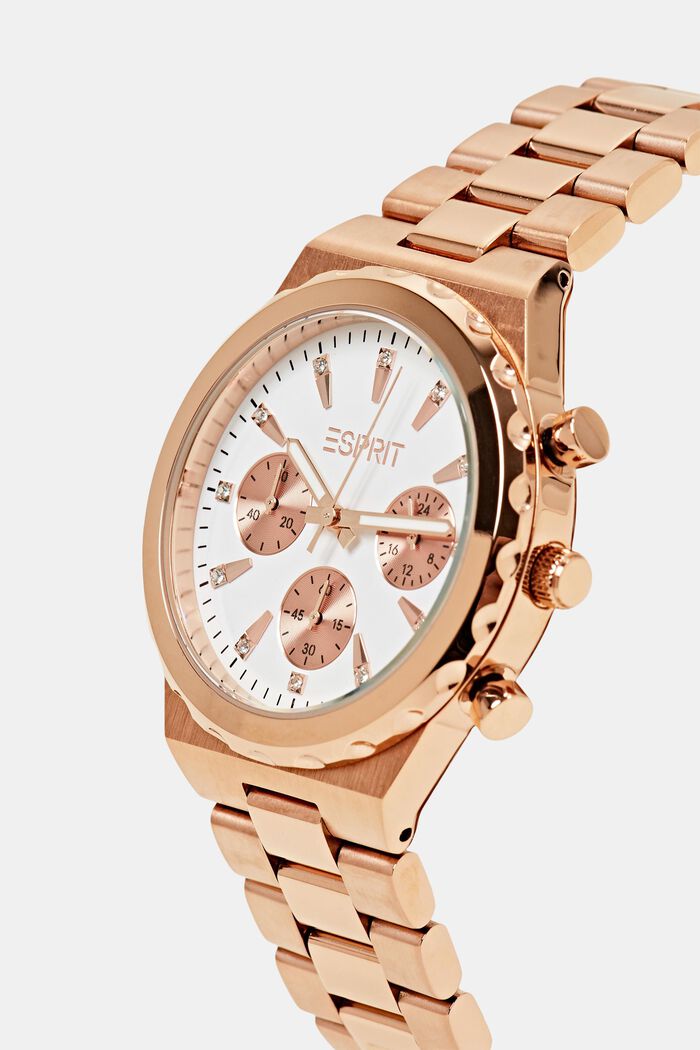 Reloj de acero inoxidable con pulsera de eslabones, ROSEGOLD, detail image number 1