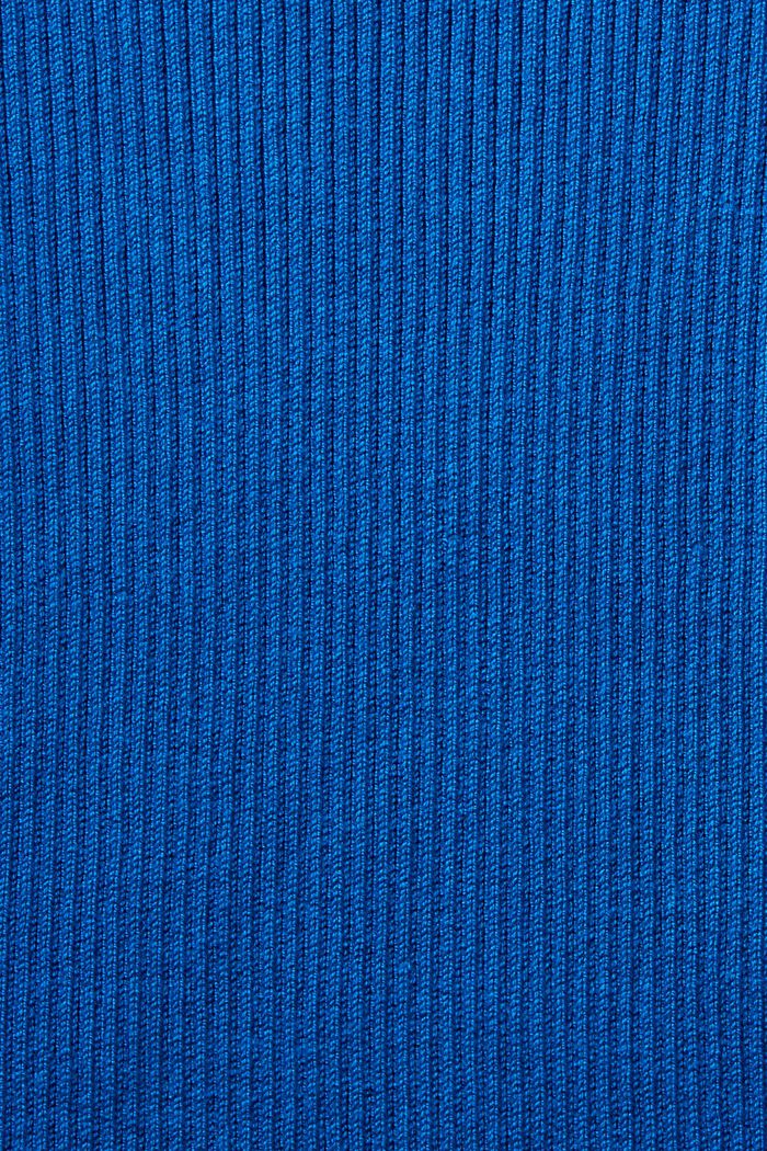 Jersey de punto acanalado con cuello en pico, BRIGHT BLUE, detail image number 5