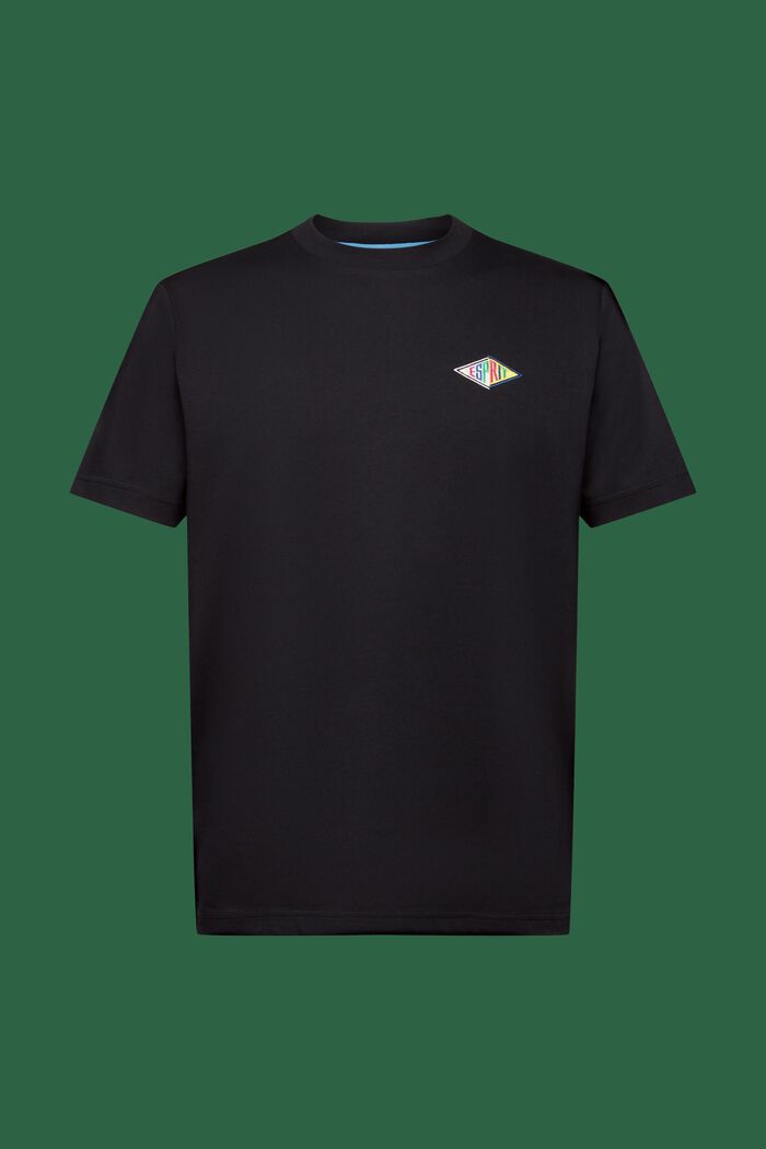 Camiseta en jersey de algodón con logotipo, BLACK, detail image number 6