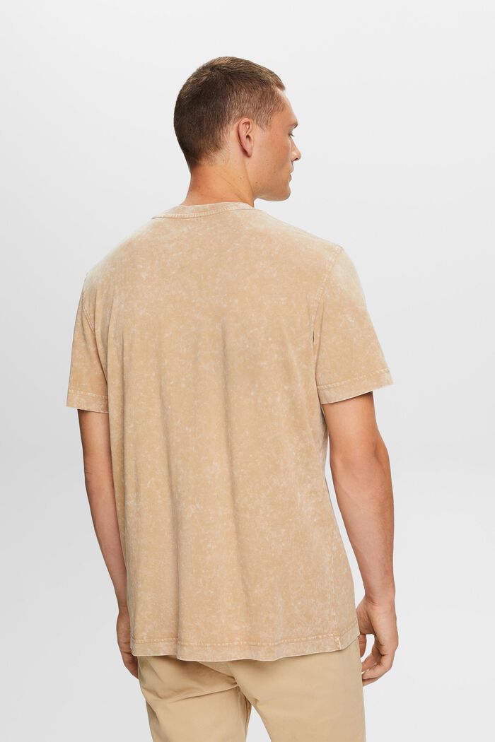 Camiseta lavada a la piedra. 100% algodón, BEIGE, detail image number 3