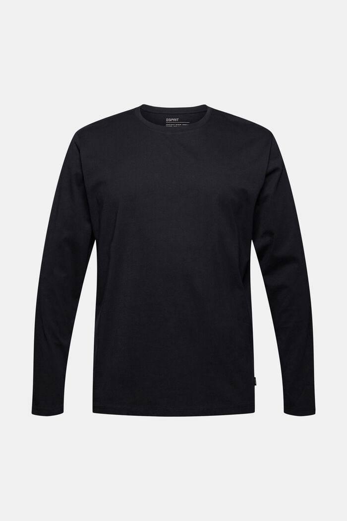 Camiseta de manga larga en 100 % jersey de algodón ecológico, BLACK, detail image number 0