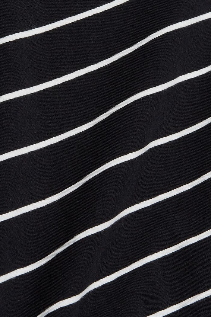 Camiseta de manga larga a rayas en algodón, BLACK, detail image number 4