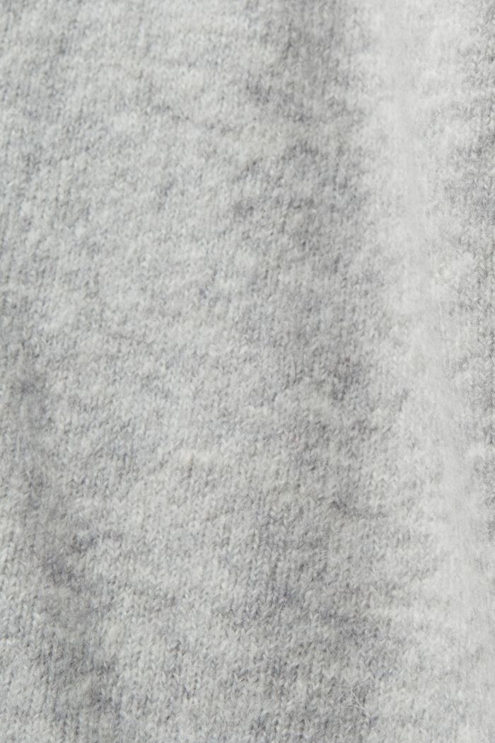 Jersey de cuello pico en mezcla de lana, LIGHT GREY, detail image number 5