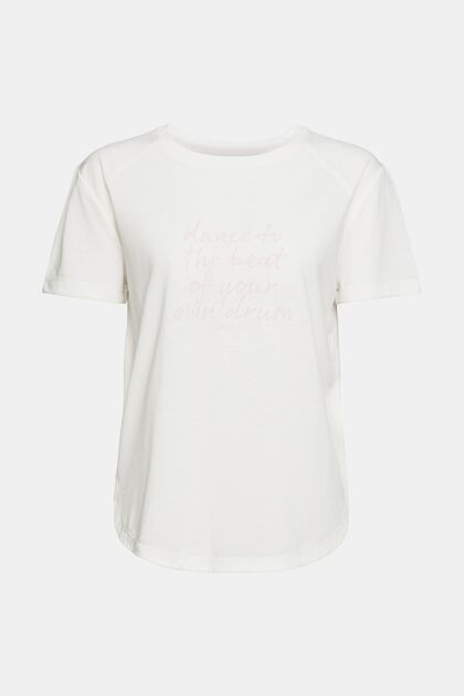 Camiseta deportiva con estampado, LENZING™ ECOVERO™, OFF WHITE, overview