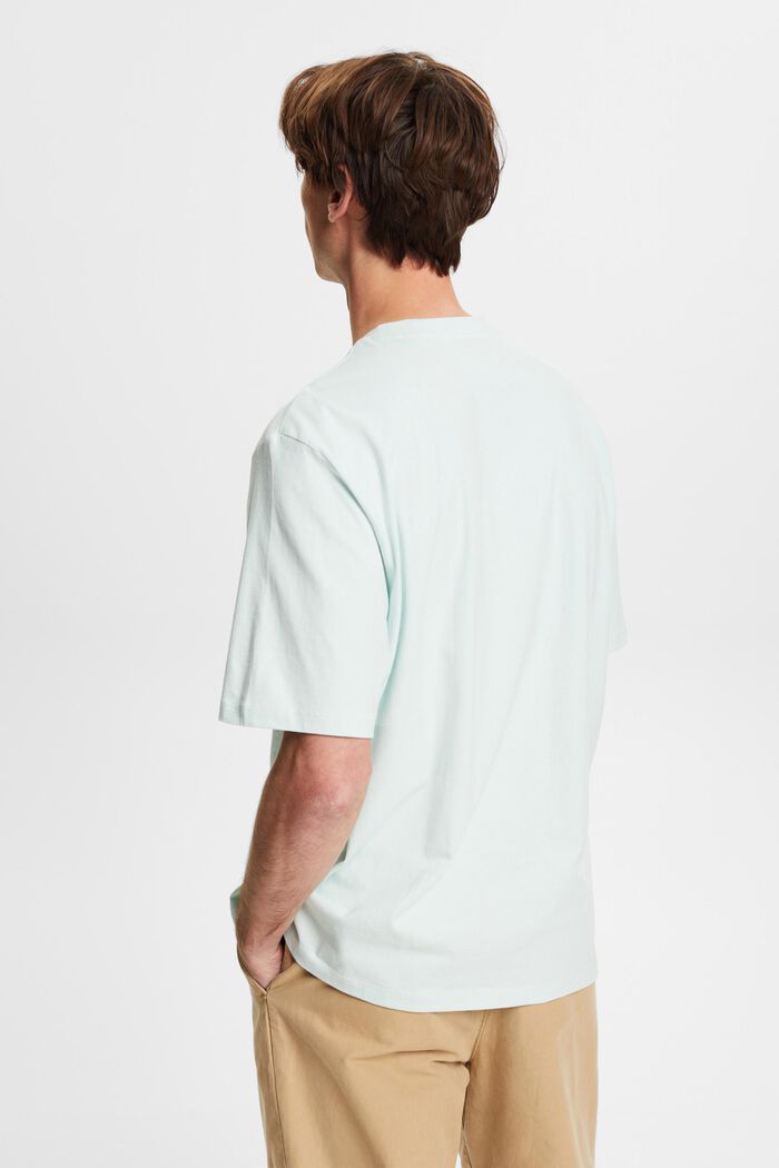 Camiseta de algodón con cuello redondo, LIGHT AQUA GREEN, detail image number 3