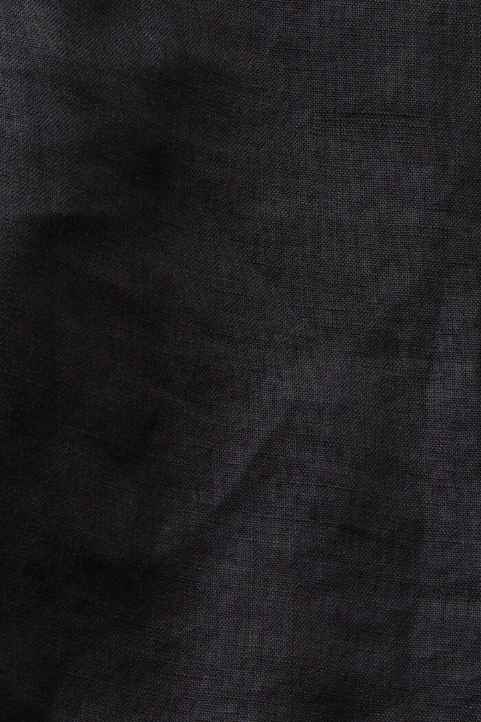 Pantalón corto de lino wide leg, BLACK, detail image number 6
