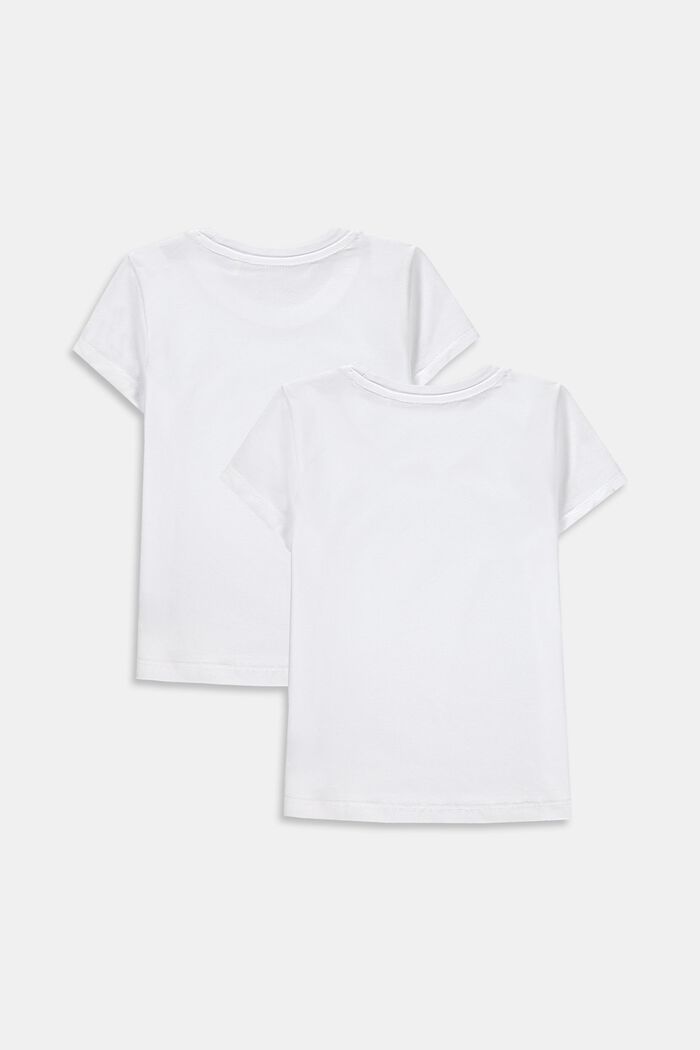 Pack de dos camisetas en algodón elástico, WHITE, detail image number 1