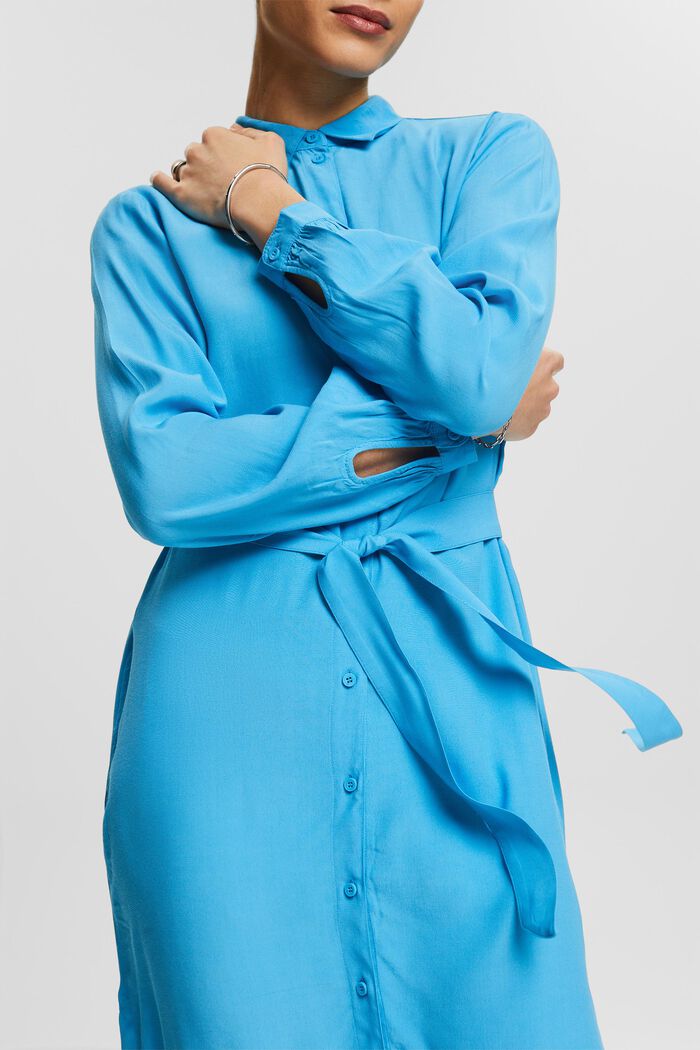 Vestido camisero con cinturón, BLUE, detail image number 2