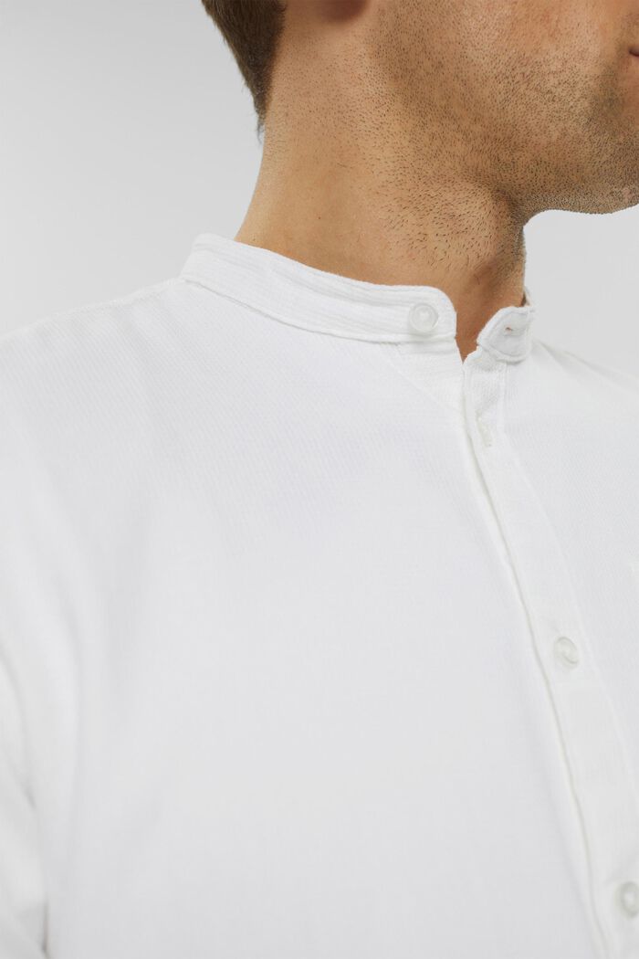 Camisa con cuello mao de algodón, WHITE, detail image number 2