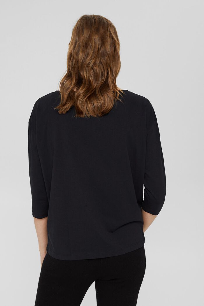 Camiseta de manga larga con estampado, 100% algodón ecológico, BLACK, detail image number 3
